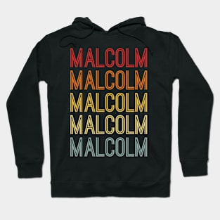 Malcolm Name Vintage Retro Pattern Hoodie